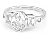 White Lab-Grown Diamond H SI1 14k White Gold Bezel Ring 2.50ctw