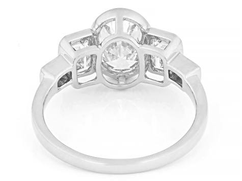 White Lab-Grown Diamond H SI1 14k White Gold Bezel Ring 2.50ctw