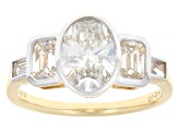 White Lab-Grown Diamond H SI1 14k Yellow Gold Bezel Ring 2.50ctw