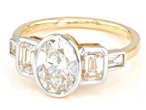 White Lab-Grown Diamond H SI1 14k Yellow Gold Bezel Ring 2.50ctw