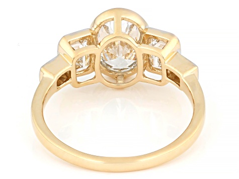 White Lab-Grown Diamond H SI1 14k Yellow Gold Bezel Ring 2.50ctw