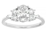 White Lab-Grown Diamond H SI1 14k White Gold Cluster Ring 1.50ctw