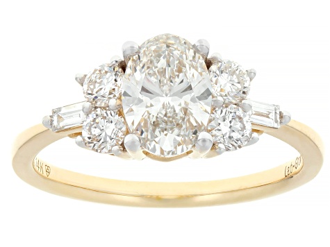 White Lab-Grown Diamond H SI1 14k Yellow Gold Cluster Ring 1.50ctw