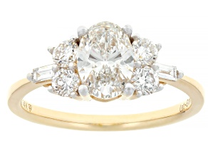 White Lab-Grown Diamond H SI1 14k Yellow Gold Cluster Ring 1.50ctw