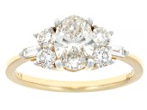 White Lab-Grown Diamond H SI1 14k Yellow Gold Cluster Ring 1.50ctw