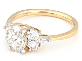 White Lab-Grown Diamond H SI1 14k Yellow Gold Cluster Ring 1.50ctw