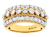 White Lab-Grown Diamond G-H VS 18K Yellow Gold Over Sterling Silver Ring 2.00ctw