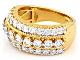 White Lab-Grown Diamond G-H VS 18K Yellow Gold Over Sterling Silver Ring 2.00ctw