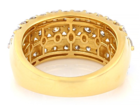 White Lab-Grown Diamond G-H VS 18K Yellow Gold Over Sterling Silver Ring 2.00ctw