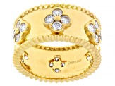 White Lab-Grown Diamond G-H VS 18K Yellow Gold Over Sterling Silver Ring 1.55ctw
