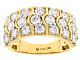 White Lab-Grown Diamond G-H VS 18K Yellow Gold Over Sterling Silver Ring 2.25ctw