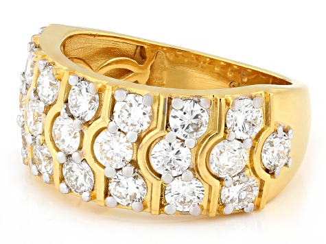 White Lab-Grown Diamond G-H VS 18K Yellow Gold Over Sterling Silver Ring 2.25ctw