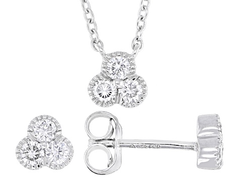 White Lab-Grown Diamond G-H VS Rhodium Over Sterling Silver