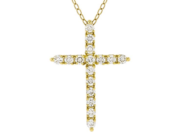 White Lab-Grown Diamond H SI 14K Yellow Gold Over Sterling Silver