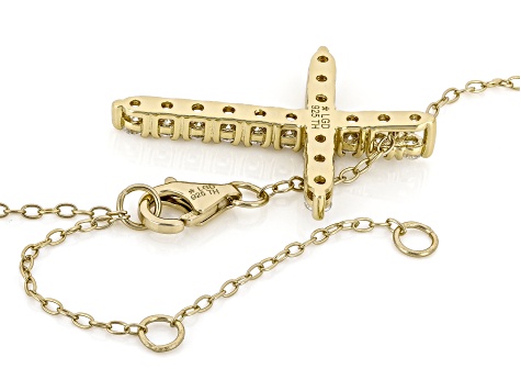 White Lab-Grown Diamond H SI 14K Yellow Gold Over Sterling Silver