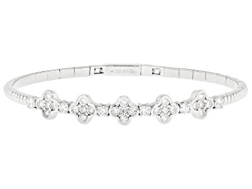 Picture of White Lab-Grown Diamond H SI 14K Platinum Over Sterling Silver Flex Bangle Bracelet 1.45ctw