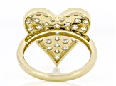 White Lab-Grown Diamond H SI 14K Yellow Gold Over Sterling Silver Heart Ring 1.30ctw