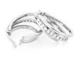 White Lab-Grown Diamond H SI Platinum Over Sterling Silver Hoop Earrings 0.75ctw