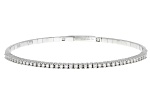 White Lab-Grown Diamond H SI Platinum Over Sterling Silver Flex Bangle Bracelet 1.00ctw