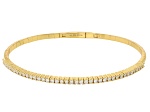 White Lab-Grown Diamond H SI 14K Yellow Gold Over Sterling Silver Flex Bangle Bracelet 1.00ctw