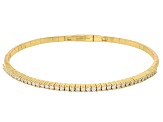 White Lab-Grown Diamond H SI 14K Yellow Gold Over Sterling Silver Flex Bangle Bracelet 1.00ctw