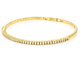 White Lab-Grown Diamond H SI 14K Yellow Gold Over Sterling Silver Flex Bangle Bracelet 1.00ctw