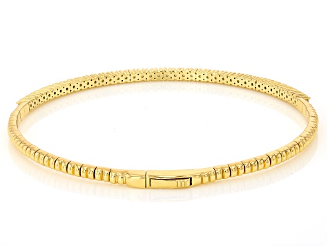 White Lab-Grown Diamond H SI 14K Yellow Gold Over Sterling Silver Flex Bangle Bracelet 1.00ctw
