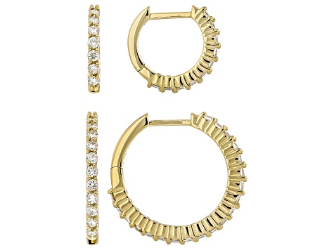 White Lab-Grown Diamond H SI 14K Yellow Gold Over Sterling