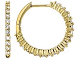 White Lab-Grown Diamond H SI 14K Yellow Gold Over Sterling Silver Set of 2 Hoop Earrings 1.55ctw