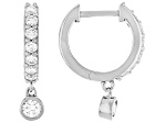 White Lab-Grown Diamond H SI Platinum Over Sterling Silver Huggie Earrings 0.60ctw