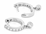 White Lab-Grown Diamond H SI Platinum Over Sterling Silver Huggie Earrings 0.60ctw
