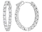White Lab-Grown Diamond H SI Rhodium Over Sterling Silver Inside-Out Hoop Earrings 3.00ctw
