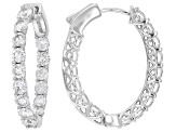 White Lab-Grown Diamond H SI Rhodium Over Sterling Silver Inside-Out Hoop Earrings 3.00ctw