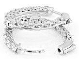 White Lab-Grown Diamond H SI Rhodium Over Sterling Silver Inside-Out Hoop Earrings 3.00ctw