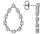White Lab-Grown Diamond H SI Rhodium Over Sterling Silver Drop Earrings 1.60ctw