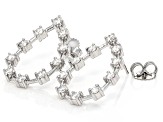 White Lab-Grown Diamond H SI Rhodium Over Sterling Silver Drop Earrings 1.60ctw