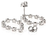 White Lab-Grown Diamond H SI Rhodium Over Sterling Silver Drop Earrings 1.60ctw