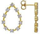 White Lab-Grown Diamond H SI 14K Yellow Gold Over Sterling Silver Drop Earrings 1.60ctw