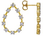 White Lab-Grown Diamond H SI 14K Yellow Gold Over Sterling Silver Drop Earrings 1.60ctw