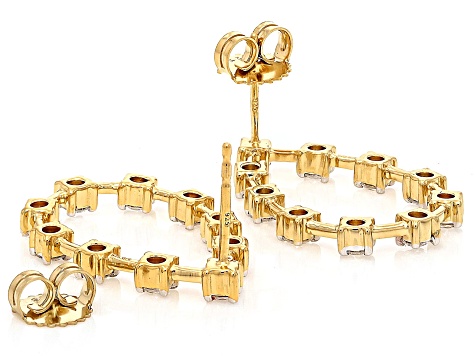 White Lab-Grown Diamond H SI 14K Yellow Gold Over Sterling Silver Drop Earrings 1.60ctw