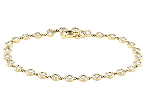 White Lab-Grown Diamond G-H SI1 10K Yellow Gold Station Bracelet 1.50ctw