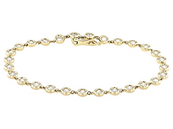 Picture of White Lab-Grown Diamond G-H SI1 10K Yellow Gold Station Bracelet 1.50ctw