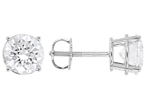 White Lab-Grown Diamond G-H SI1 14K White Gold Solitaire Stud Earrings 2.50ctw