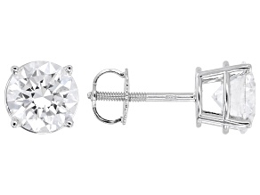 White Lab-Grown Diamond G-H SI1 14K White Gold Solitaire Stud Earrings 2.50ctw