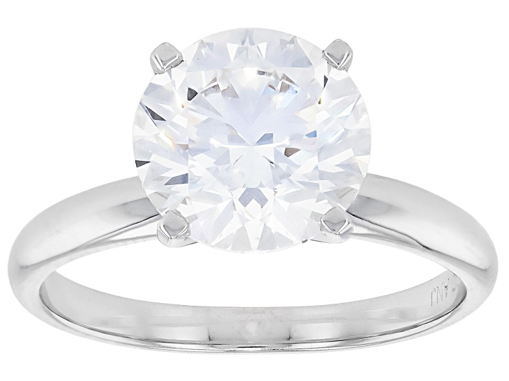 Round White Lab-Grown Diamond G-H SI1 14K White Gold Solitaire Ring 3.00ct