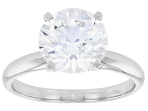 Round White Lab-Grown Diamond G-H SI1 14K White Gold Solitaire Ring 3.00ct