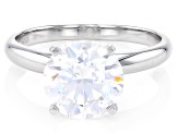 Round White Lab-Grown Diamond G-H SI1 14K White Gold Solitaire Ring 3.00ct