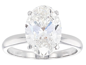 Oval White Lab Grown Diamond Ring 14K White Gold 2.15ctw