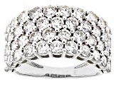 White Lab-Grown Diamond H SI1 10K White Gold Multi-Row Ring 3.25ctw
