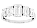 Certified Emerald Cut White Lab-Grown Diamond H SI1 10K White Gold Band Ring 2.50ctw